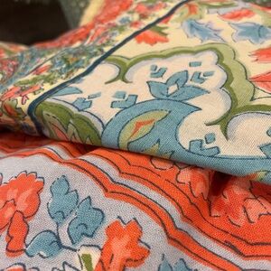 Square April Cornell India Fabric Tablecloth Boho Approx. 52-1/2” x 52-1/2”